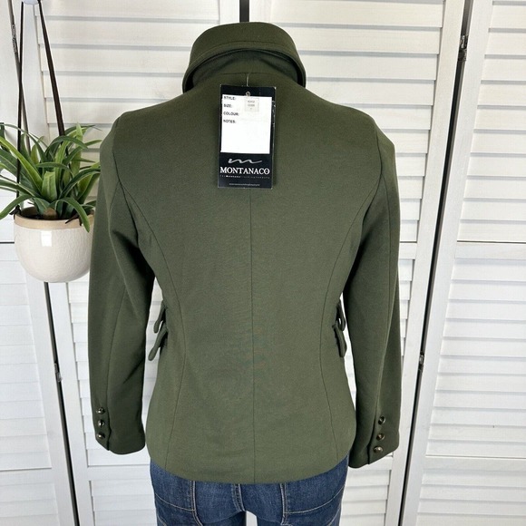 New Montana Clothing Company Double Breasted Green Military Knit Jacket Size S - Picture 4 of 8